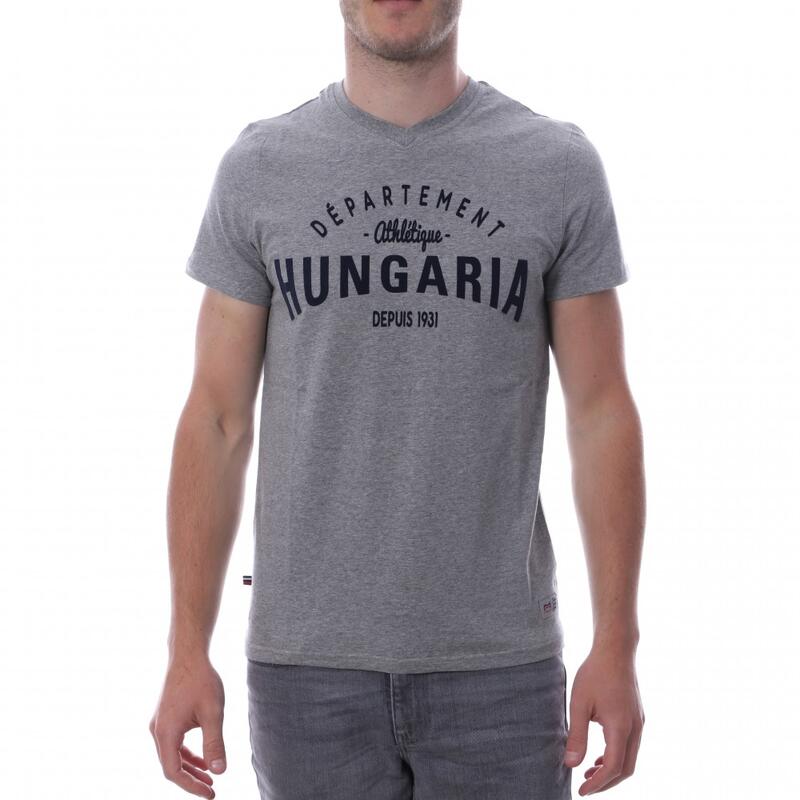 Tee Shirt Gris Homme Hungaria Legend V Neck