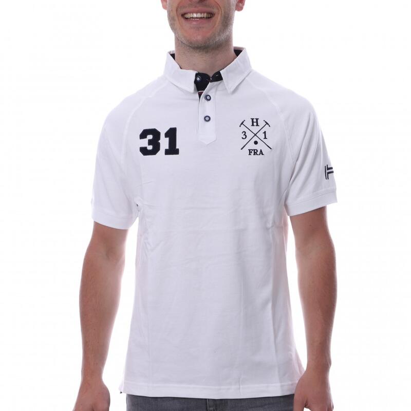 Polo blanc homme Hungaria Sport Style