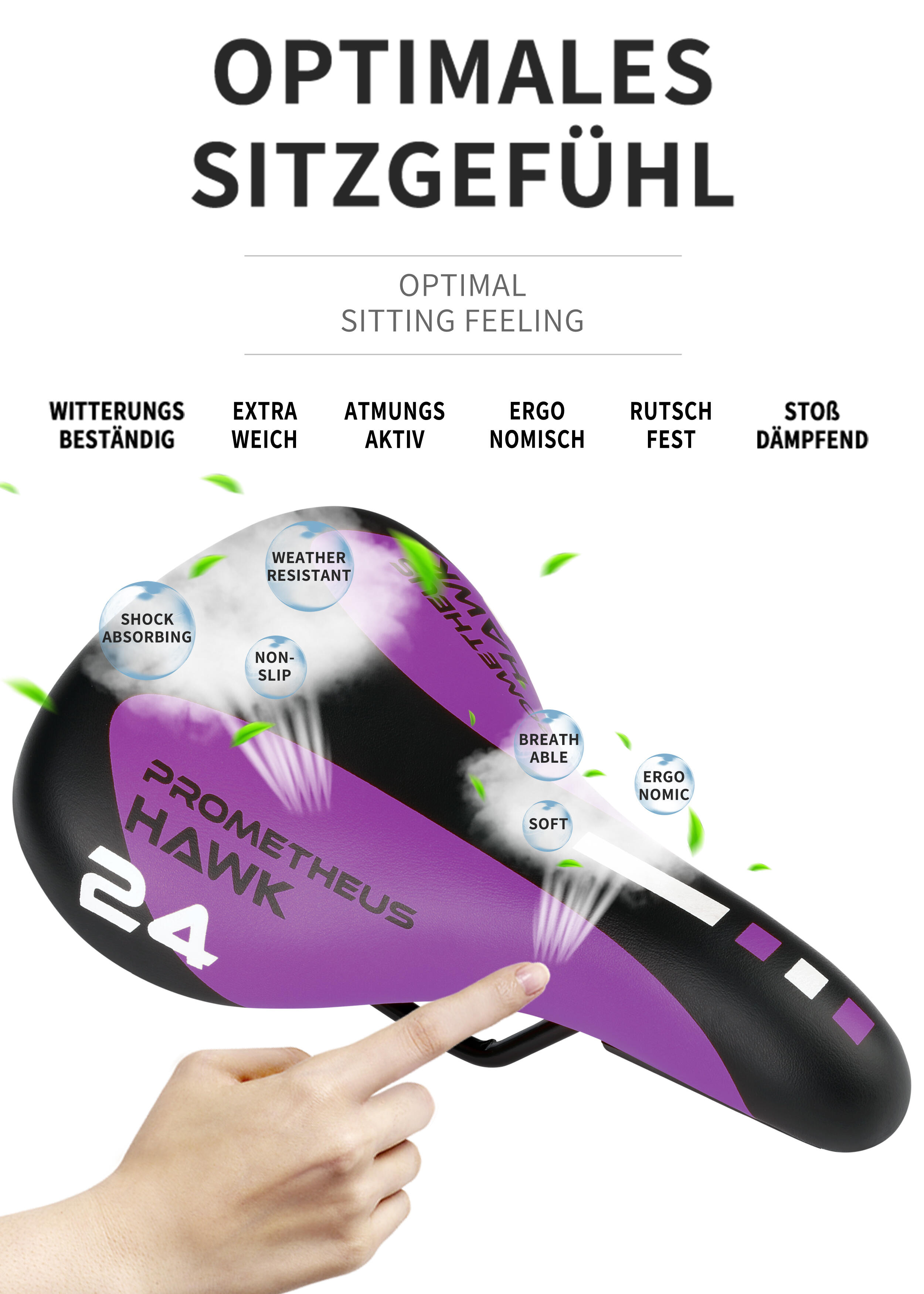 Selle pour 24 pouces vélos enfants jeunesse selle de vélo confortable 2/7