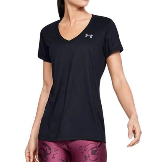 Camiseta de Manga Corta Mujer Under Armour Tech SSV Solid Negro