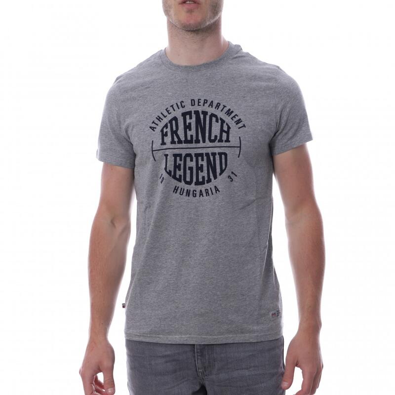 Tee-shirt Gris Homme HUNGARIA FRENC R NECK