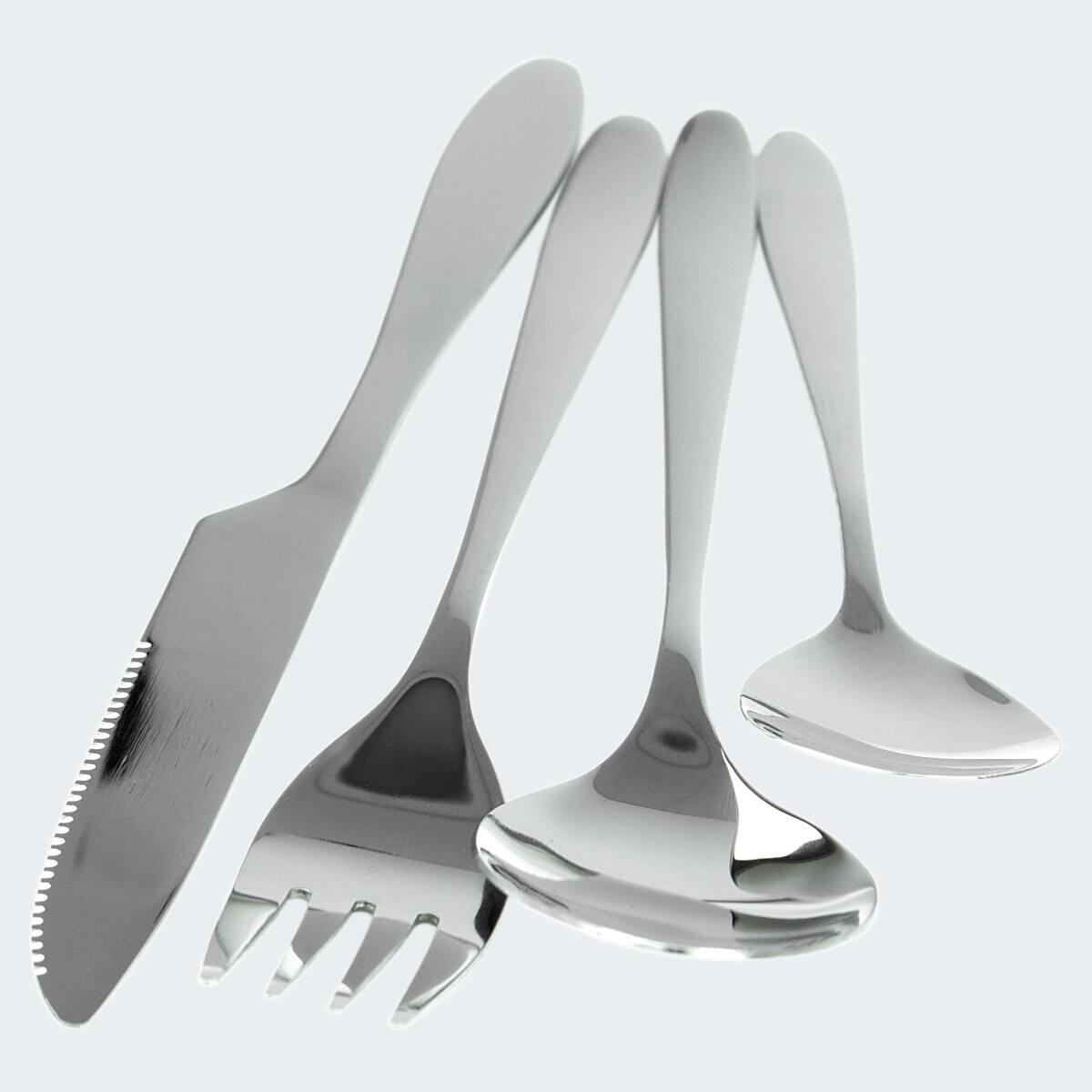 Camping batterie de cuisine, tasse isotherme & couverts | Acier inox & aluminium 7/7