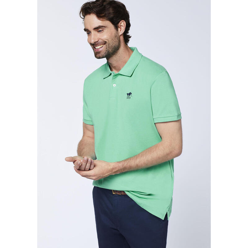 Poloshirt mit Label-Stickerei