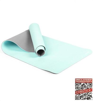 Tapis yoga VIVID YOGA MAT Gymstick 170x60 cm TPE turquoise/grey