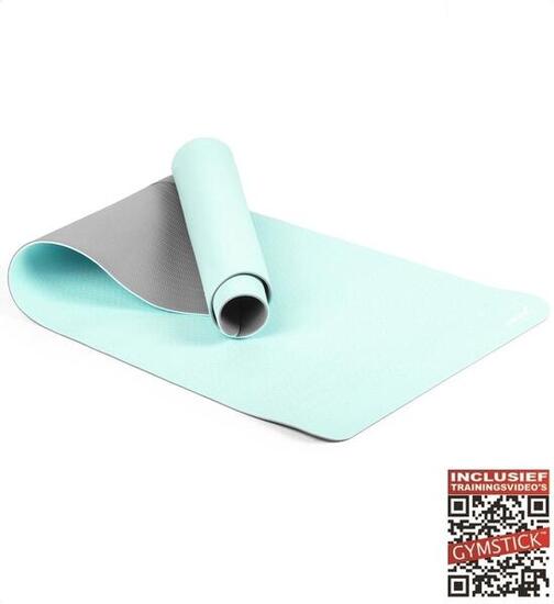 Tapis yoga VIVID YOGA MAT Gymstick 170x60 cm TPE turquoise/grey