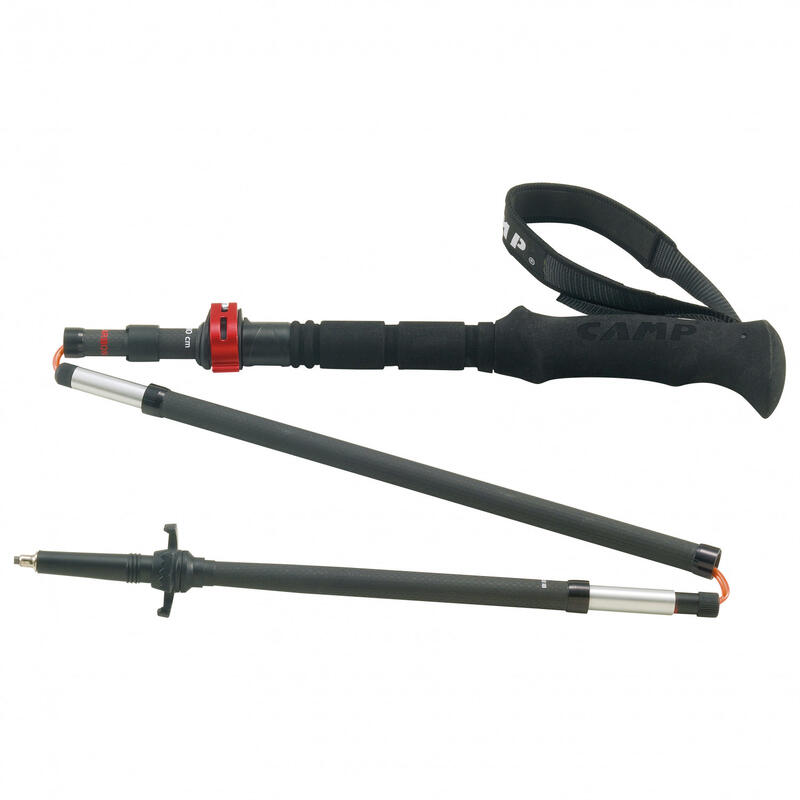 Adult Carbon Mix Foldable Hiking Pole 110-130cm - Black