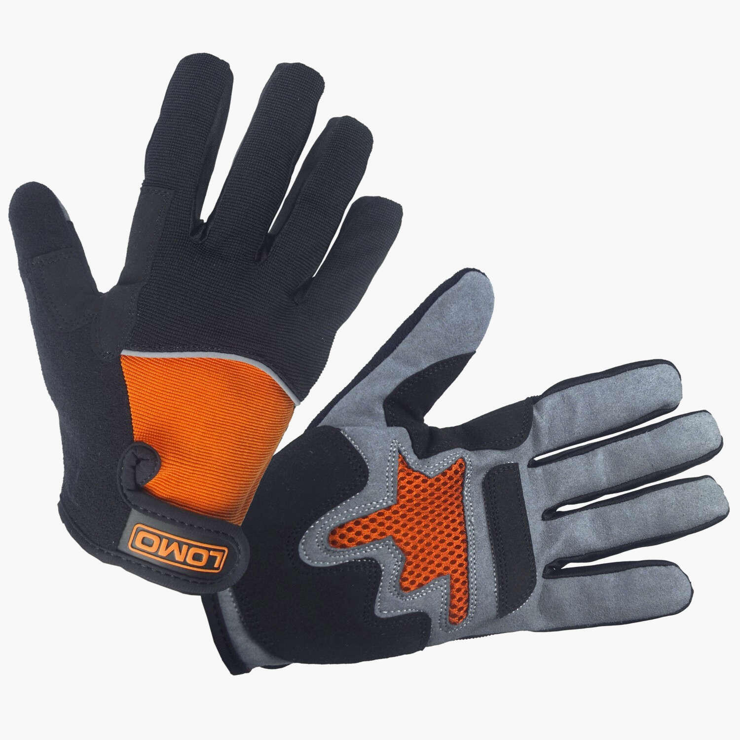 Lomo Mountain Bike Gloves - Black / Grey / Orange 1/8