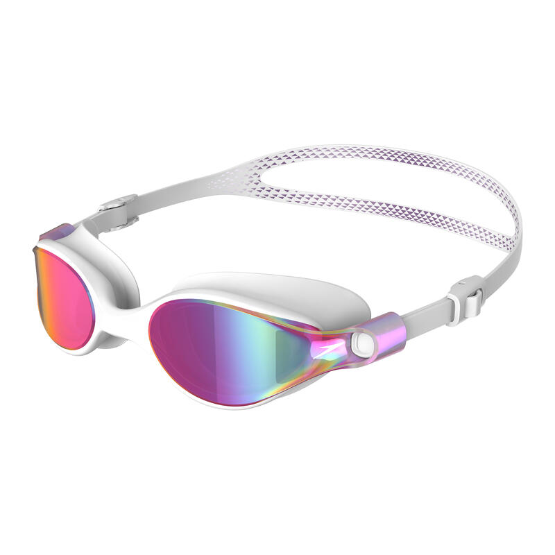 VIRTUE LADIES' JAPAN MADE MIRROR SWIMMING GOGGLES (ASIA FIT) - WHITE