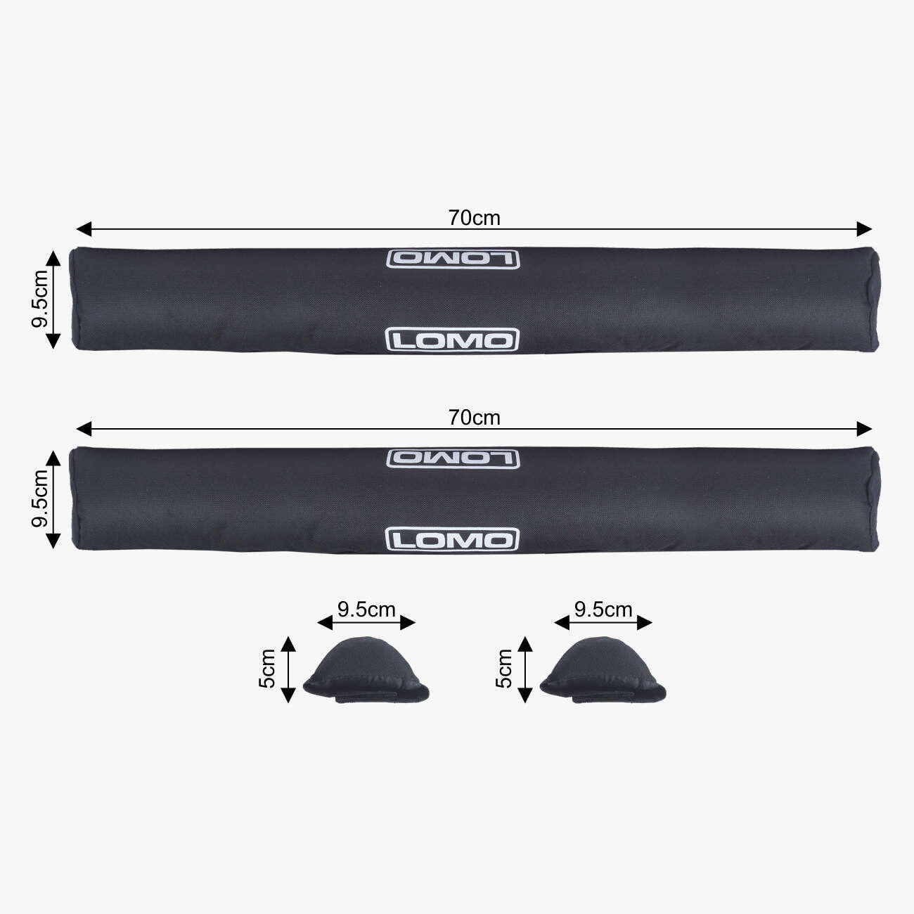 Lomo Rack Lomo Kayak Aero Roof Rack Pads 71cm - Large - 1 Pair | Decathlon