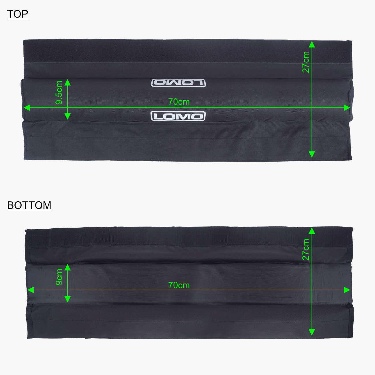 Lomo Rack Lomo Kayak Aero Roof Rack Pads 71cm - Large - 1 Pair | Decathlon