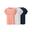 Sportshirt 3er Set Lieselotte Fitness/Gym Damen Dark Sapphire/Dusty Peach/ White