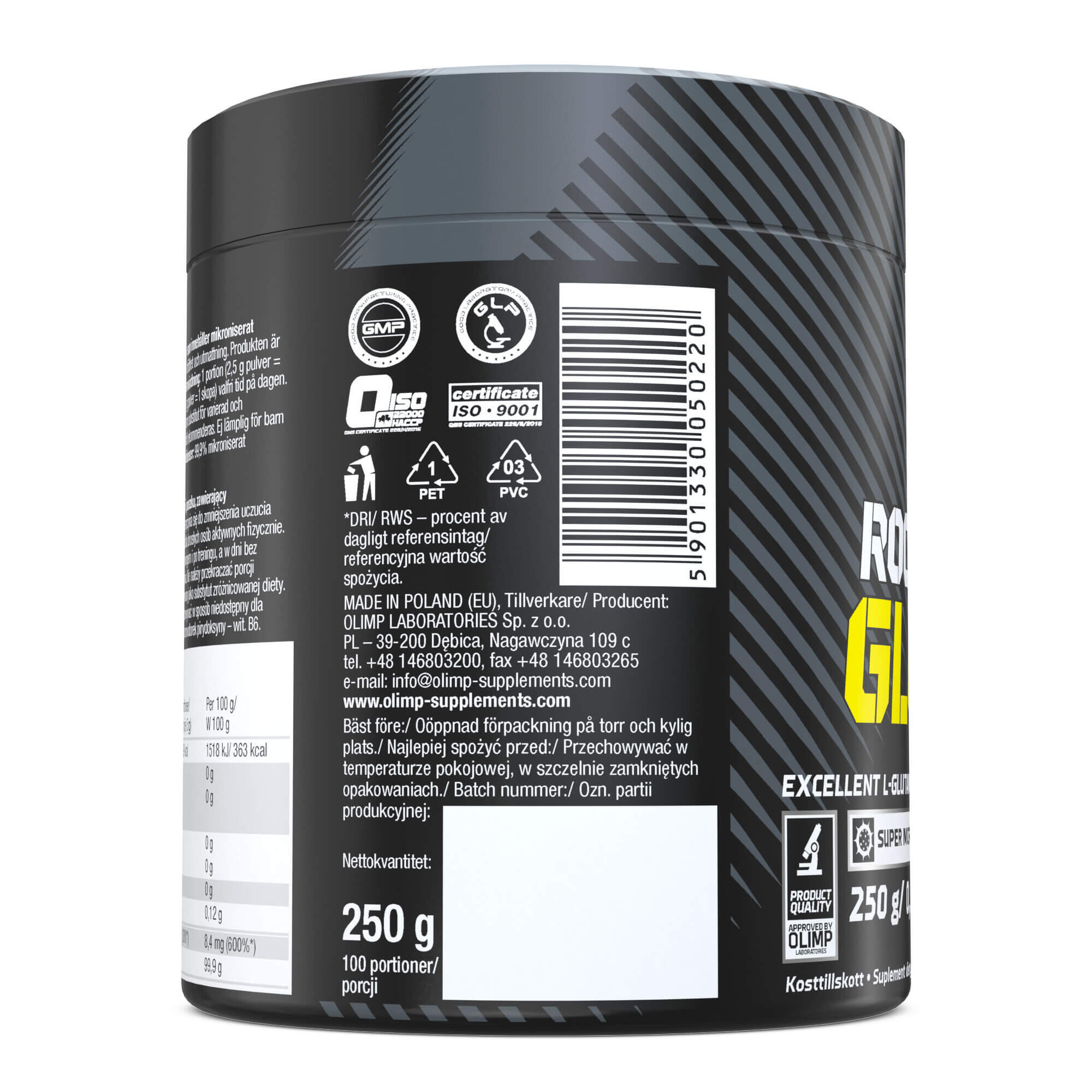 Glutamina Olimp Rocky Athletes® Glutamine - 250 g bezsmakowy 3/3