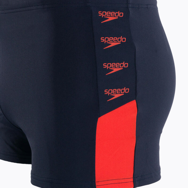 Bañador Boxer Hombre Natación Speedo Medley Aquashort negro rojo