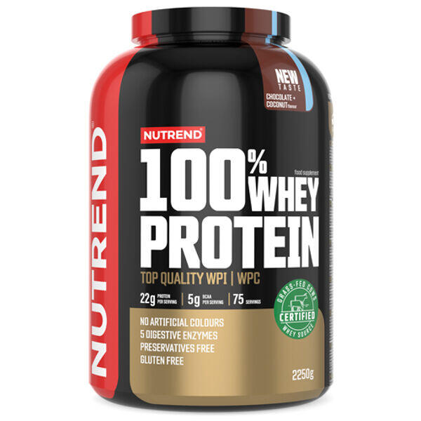 NUTREND Syrovátkový protein 100% WHEY PROTEIN, banán + jahoda
