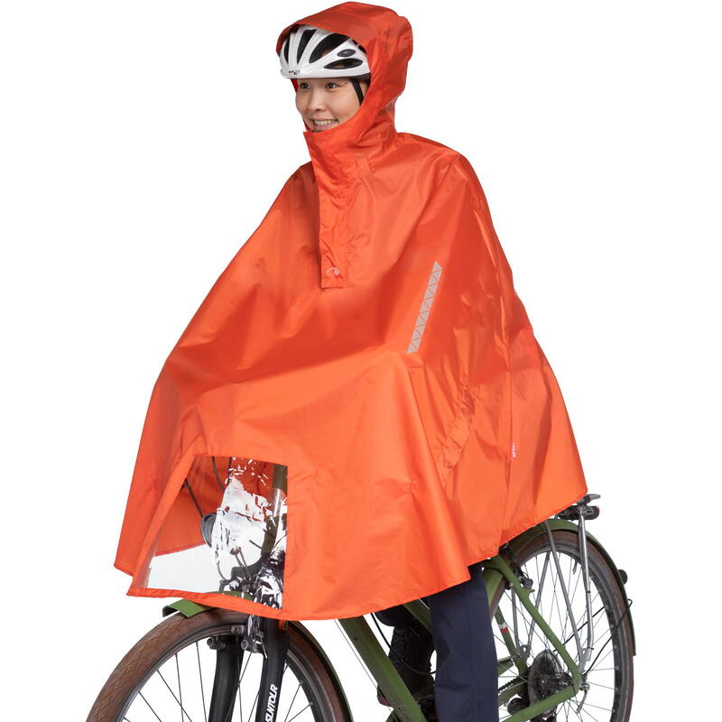 Fahrrad-Regenponcho Bike Poncho red orange