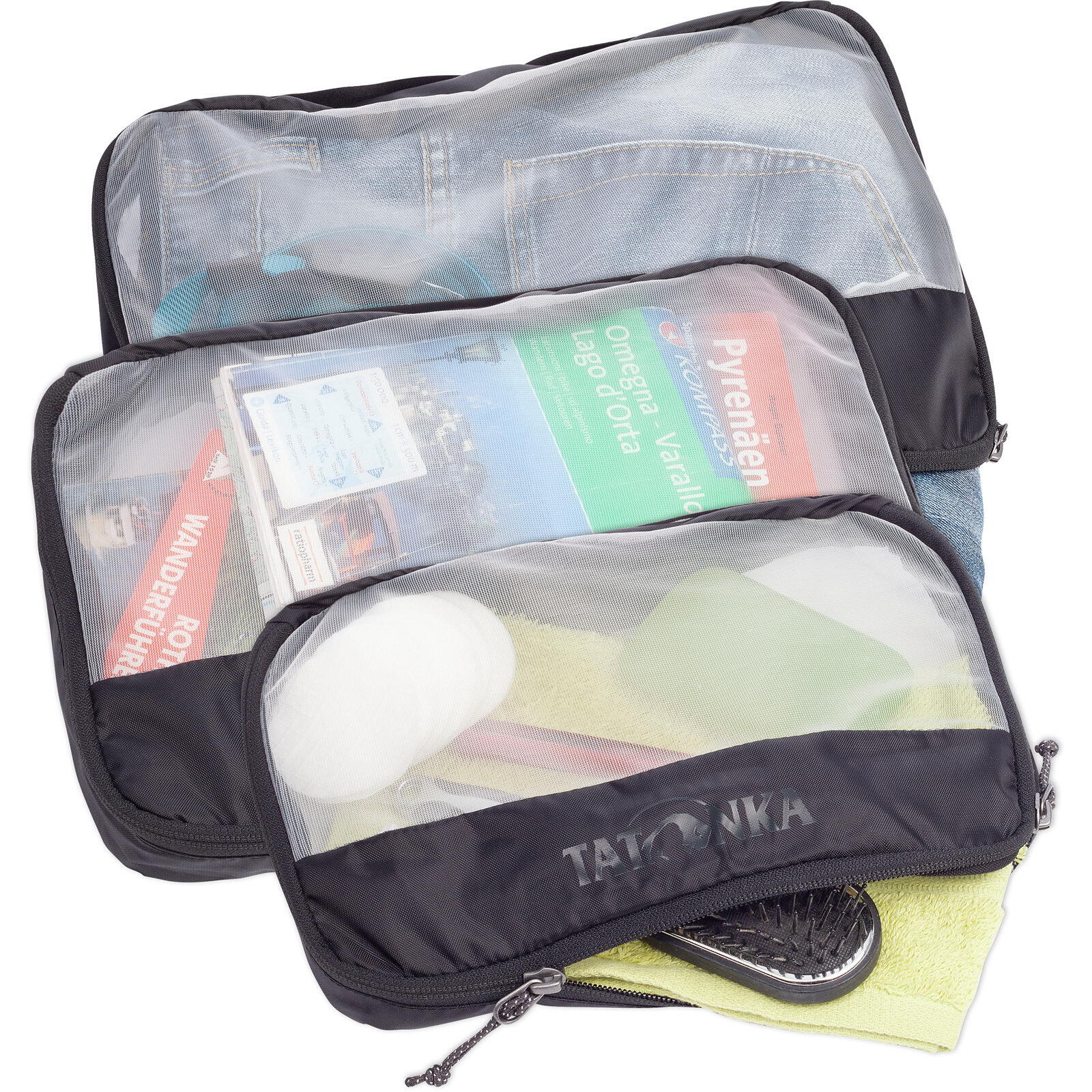 Netztaschen Mesh Bag Set black 3/4