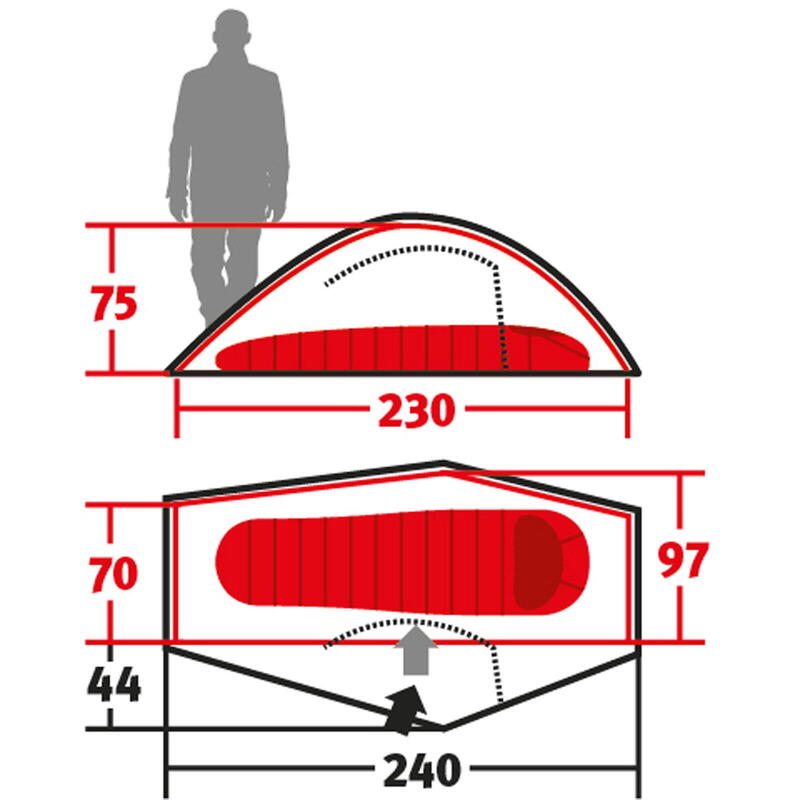 Tente de trekking Pathfinder Elements 1 personne Géodaté Bivouac Alu 2,5 kg