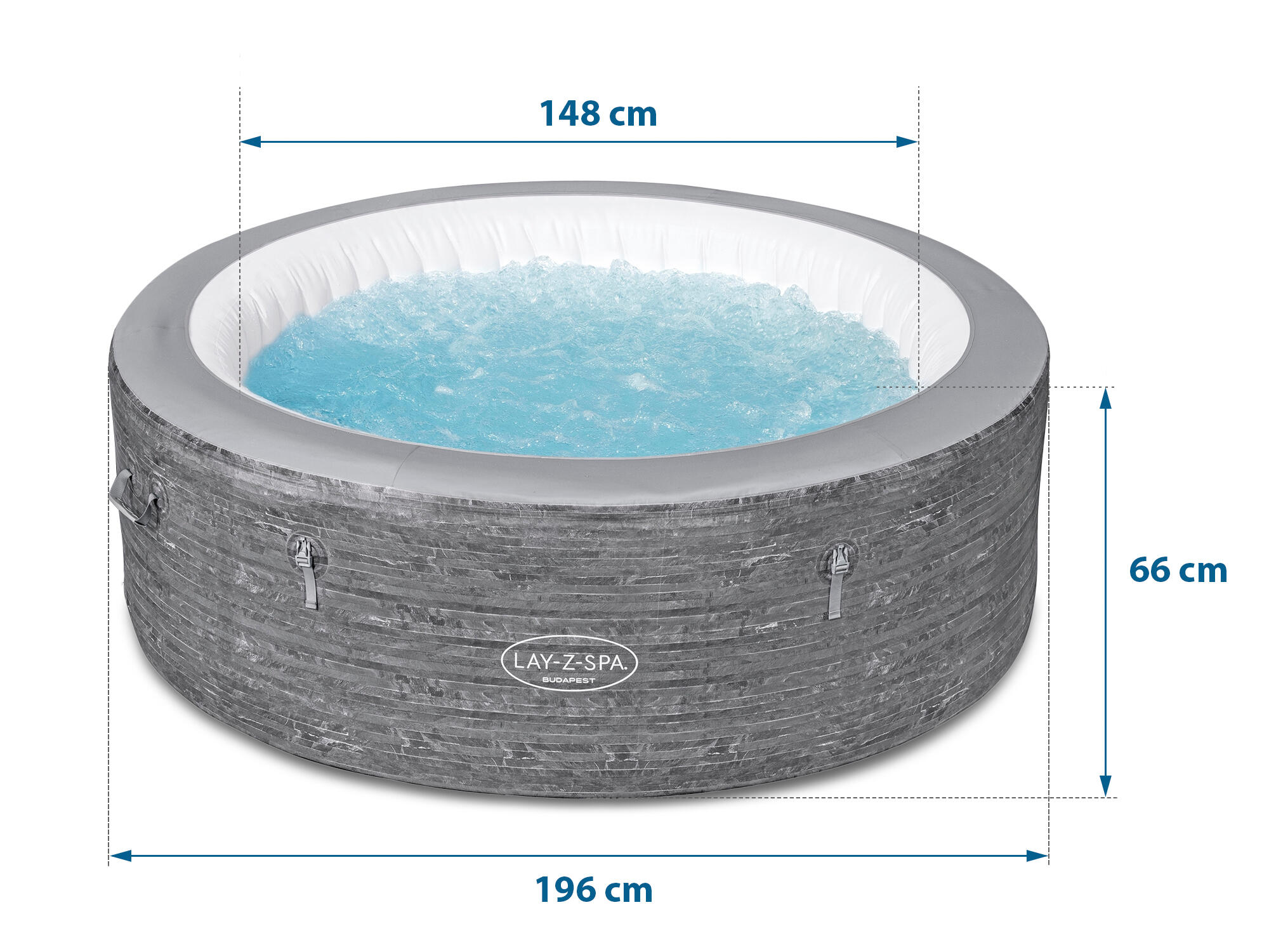Bestway Spa gonflable rond Lay-Z-Spa Budapest AirJet avec WiFi 4-6 personnes 6/7