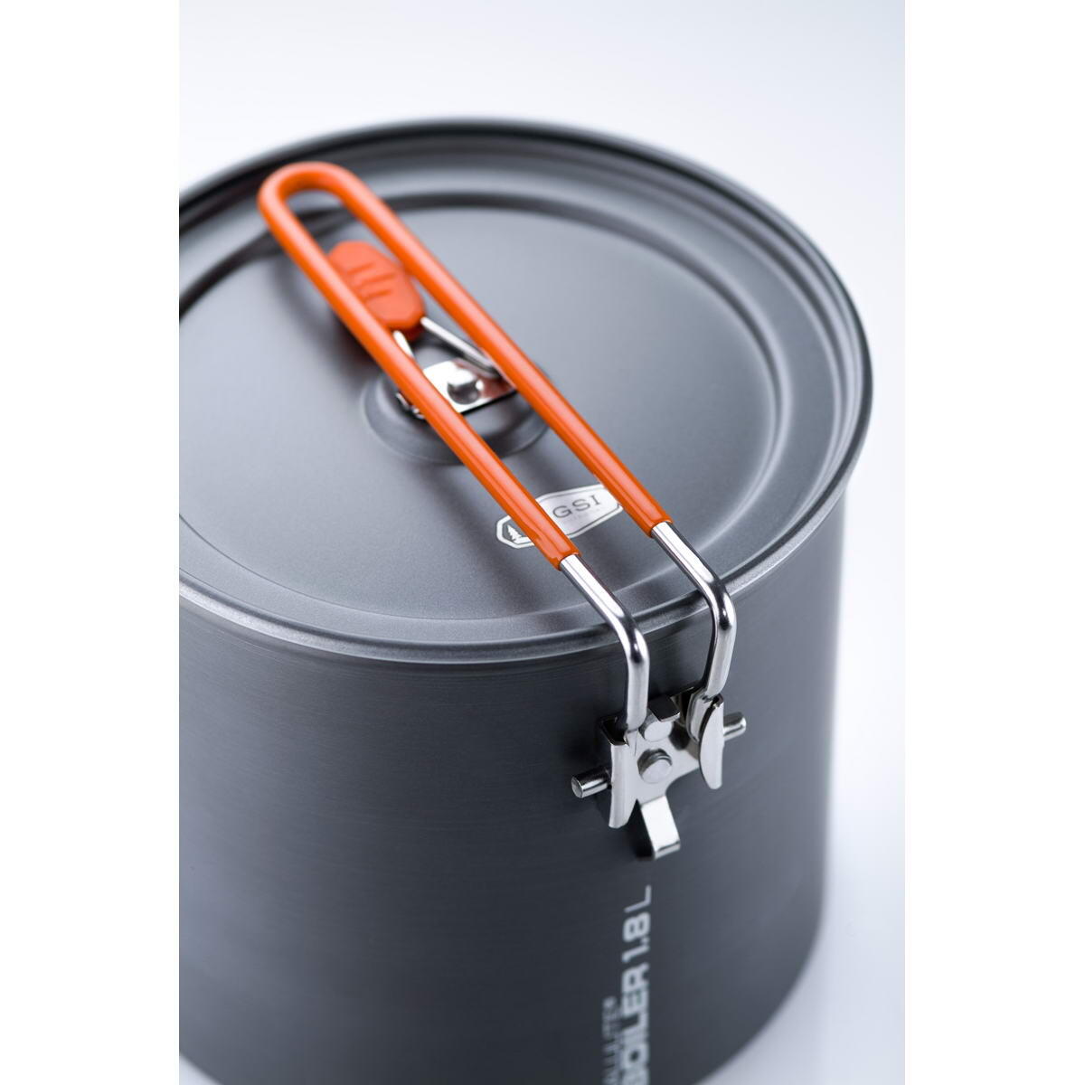 Chaudière GSI Outdoors Halulite 1,8 L aluminium anodisé gris poignée pliante 5/5