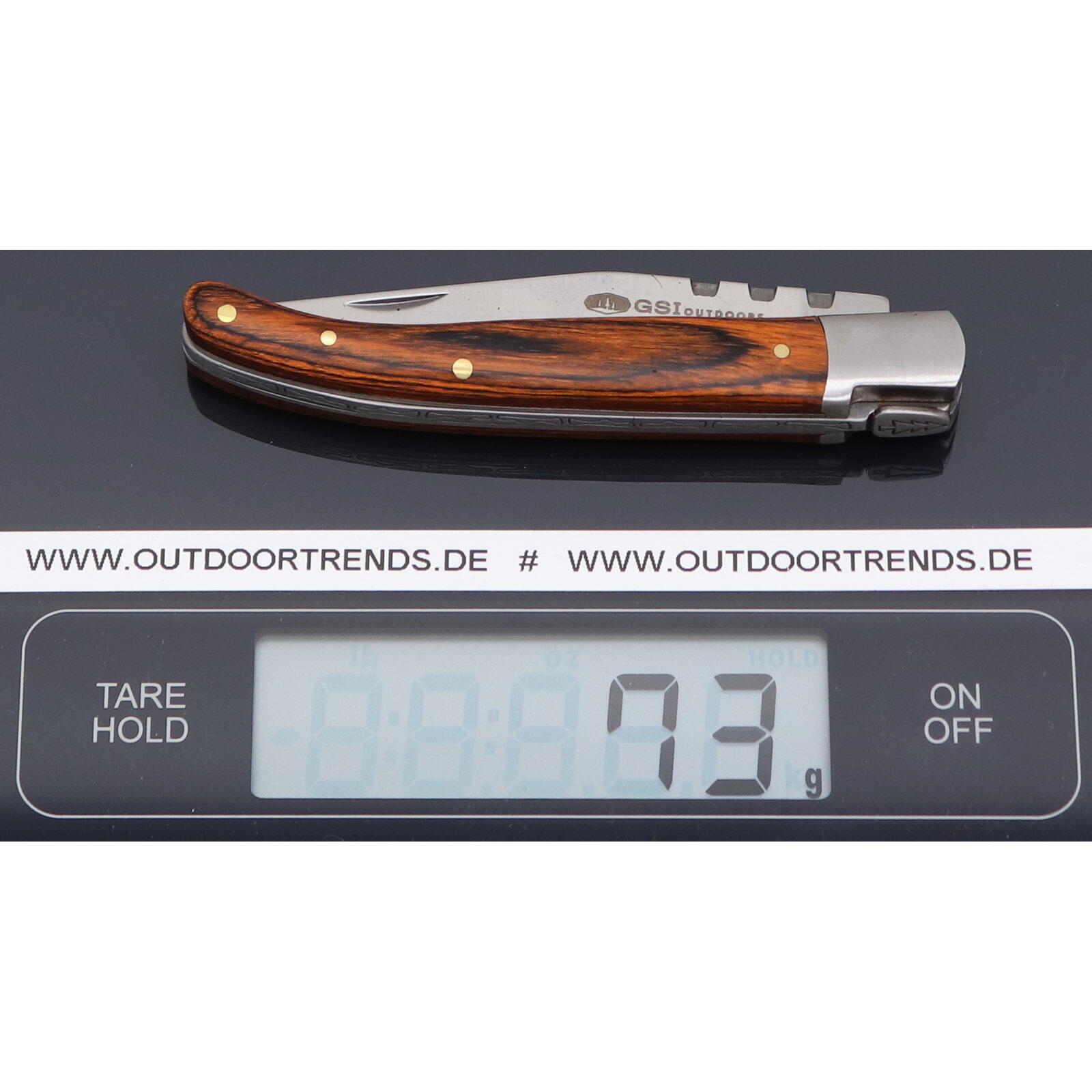 Couteaux steak Rakau GSI Outdoors 4 lames inox 9 cm bois r&eacute;cyclé pliants 6/6