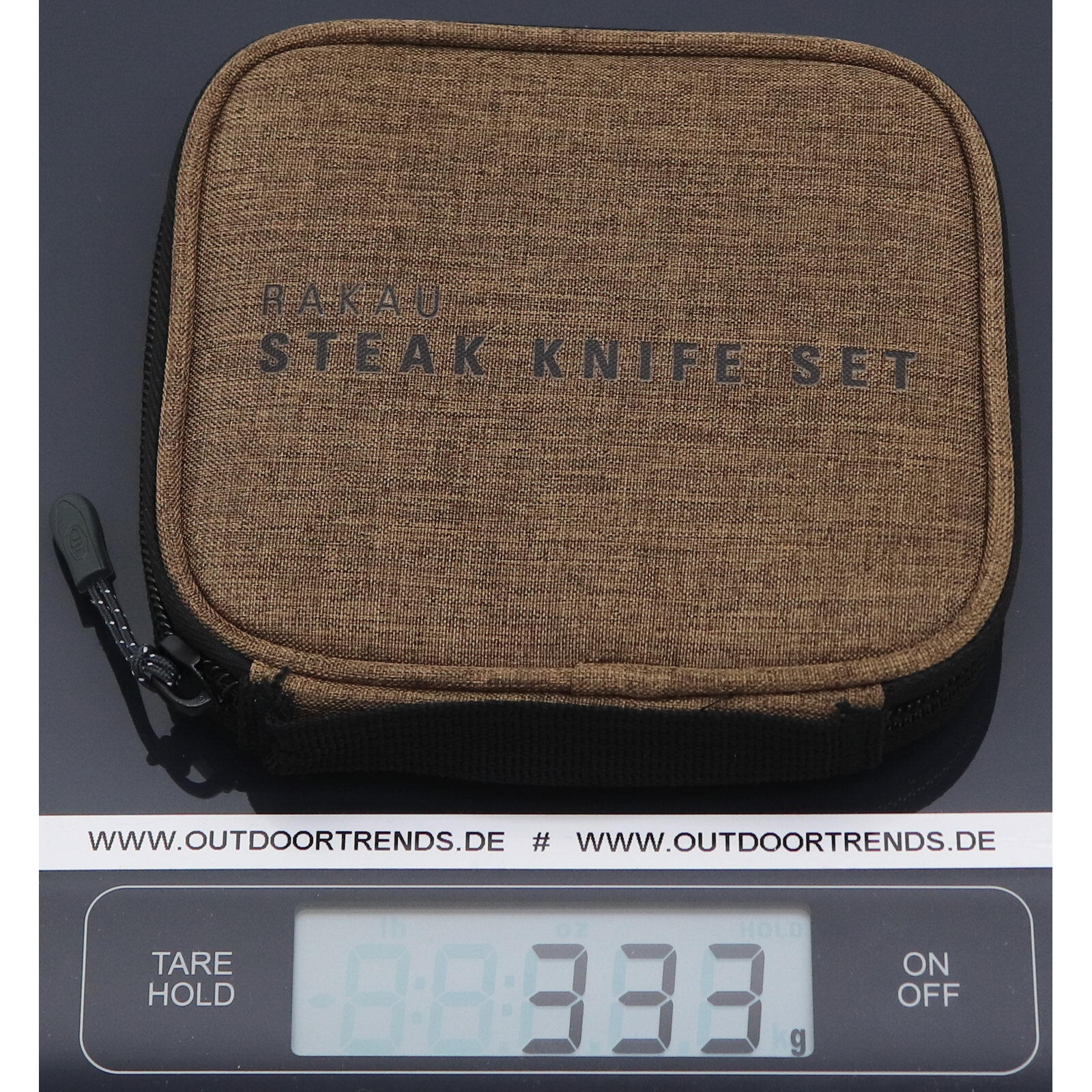 Couteaux steak Rakau GSI Outdoors 4 lames inox 9 cm bois r&eacute;cyclé pliants 4/6