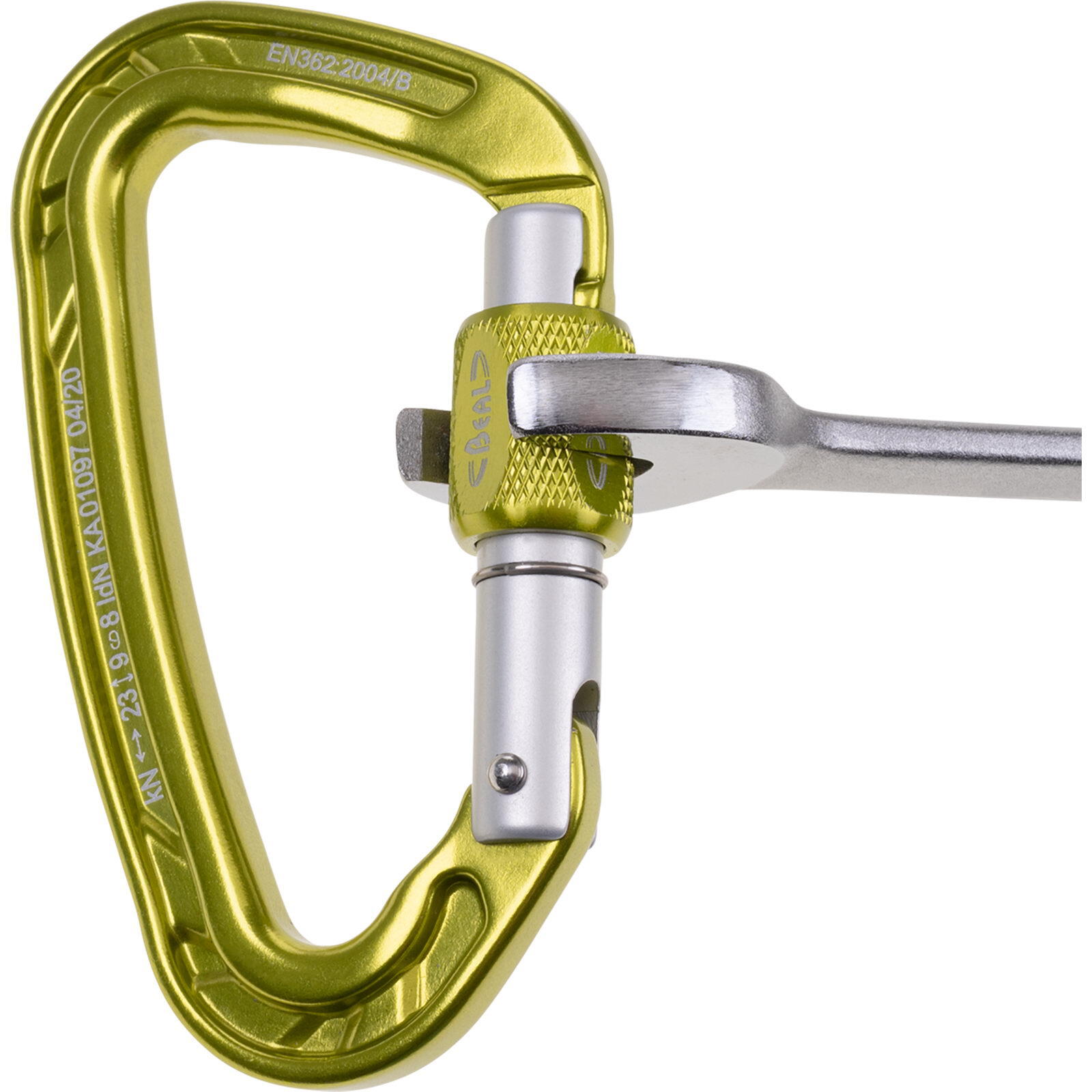 Mousqueton Be Quick BEAL aluminium vert verrouillage vis rapide 6/6