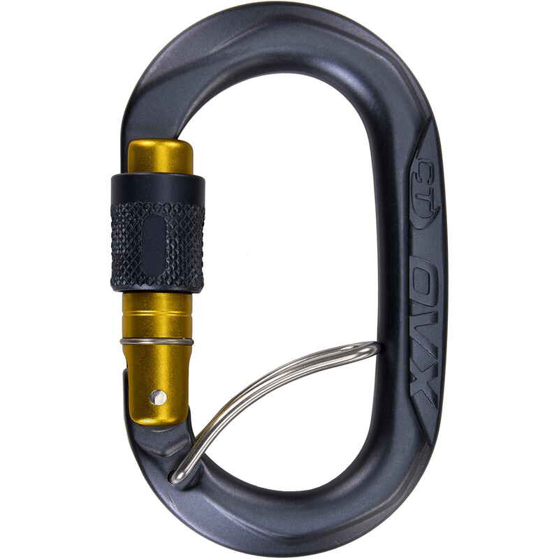 Ovalkarabiner OVX SGL anthracite-gold gate
