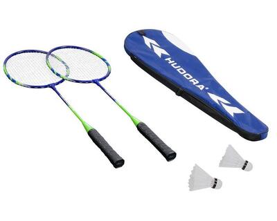 Badmintonset. rackets en shuttles - model winner hd-33 groen/blauw