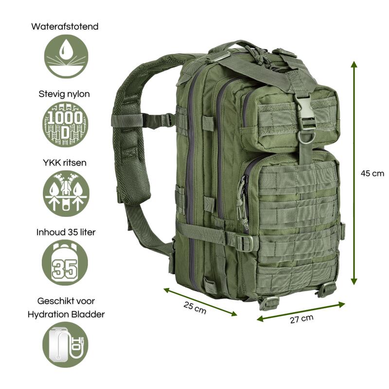 Defcon 5 Tactical Backpack - Olive Drab - 35 liter Rugzak