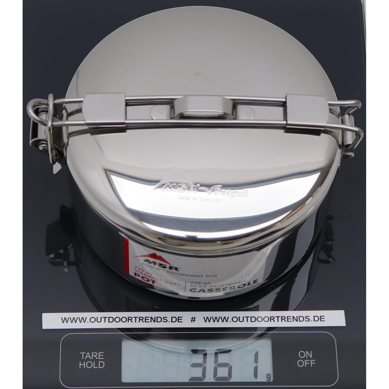 Olla MSR Alpine Stowaway 775 ml de acero inoxidable ligera con tapa bloqueable 5/5