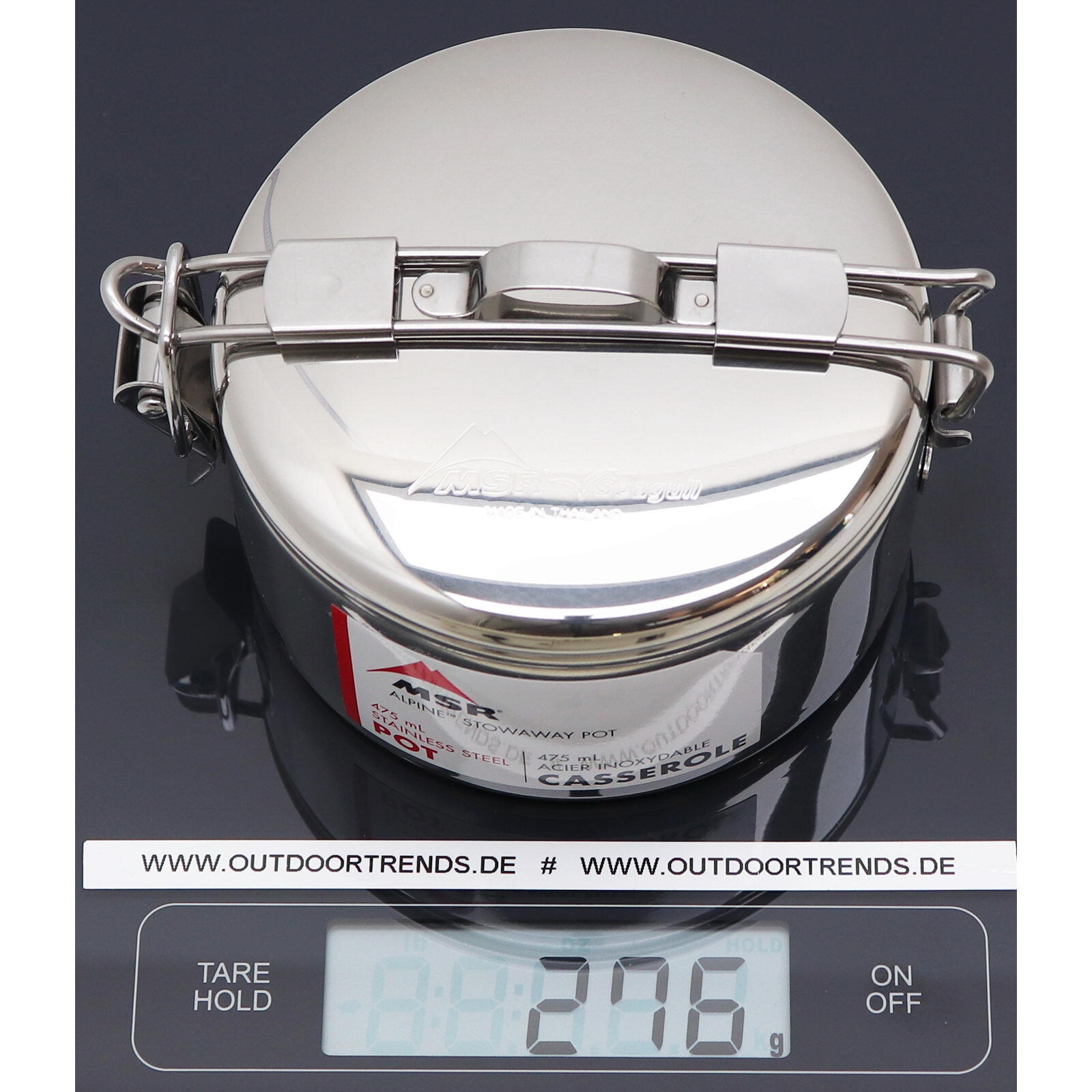 Casserole MSR Alpine StowAway 475 ml inox légère 270 g poignée verrouillable 5/5