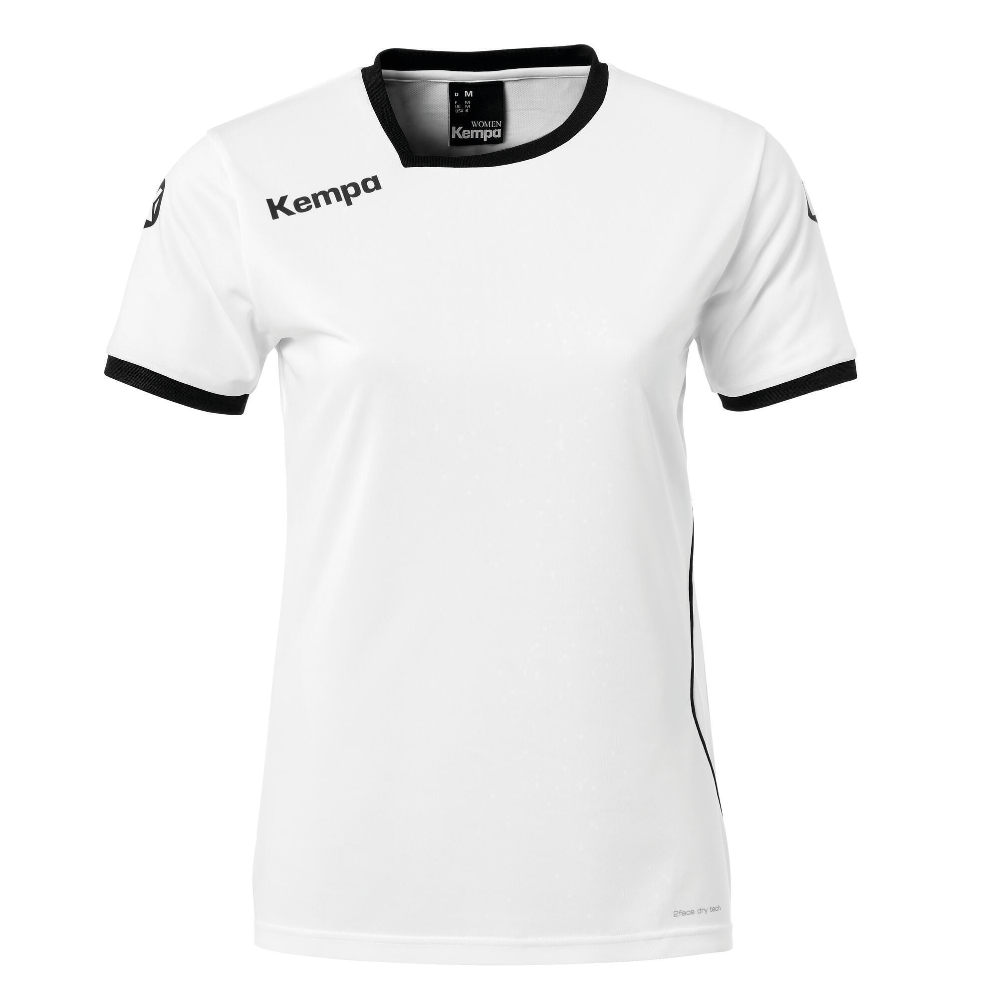Kempa - Maillot Femme Kempa Curve - T-shirt Manches Courtes - Blanc|noir - Decathlon