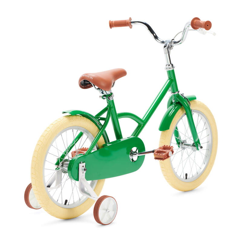 Vélo Pour Enfants GENERATION Blanco 16 Pouces Vert Olive - Avec Panier, Idéal Pour Apprendre à Rouler