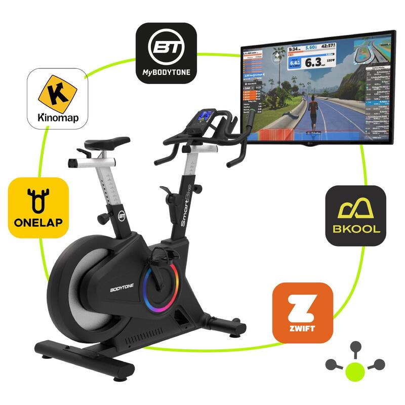 Bicicleta indoor Bodytone SMB1v3 smart conectada Apps