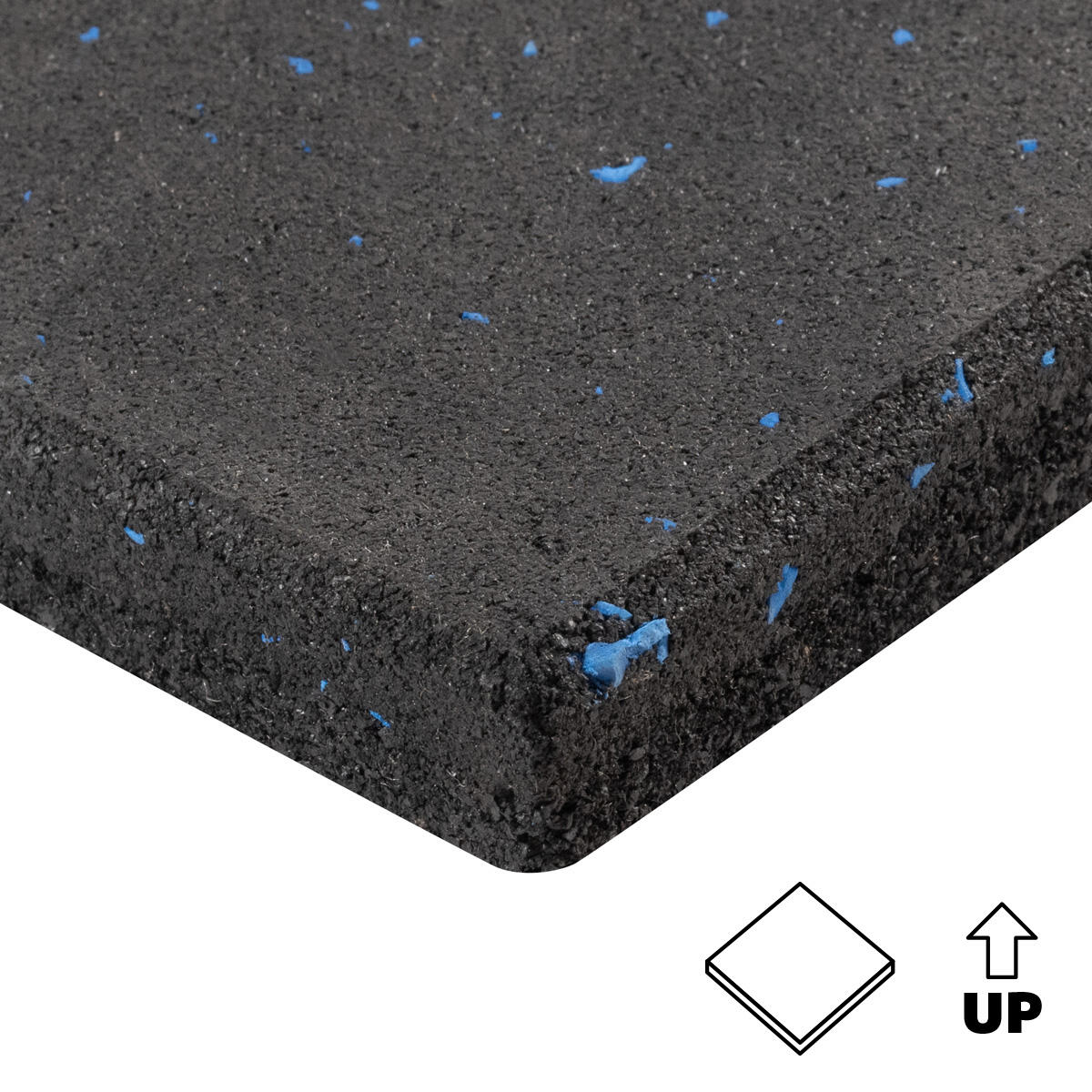 Pavimento de borracha manchada para ginásio 100x100cm GladiatorFit 3/4