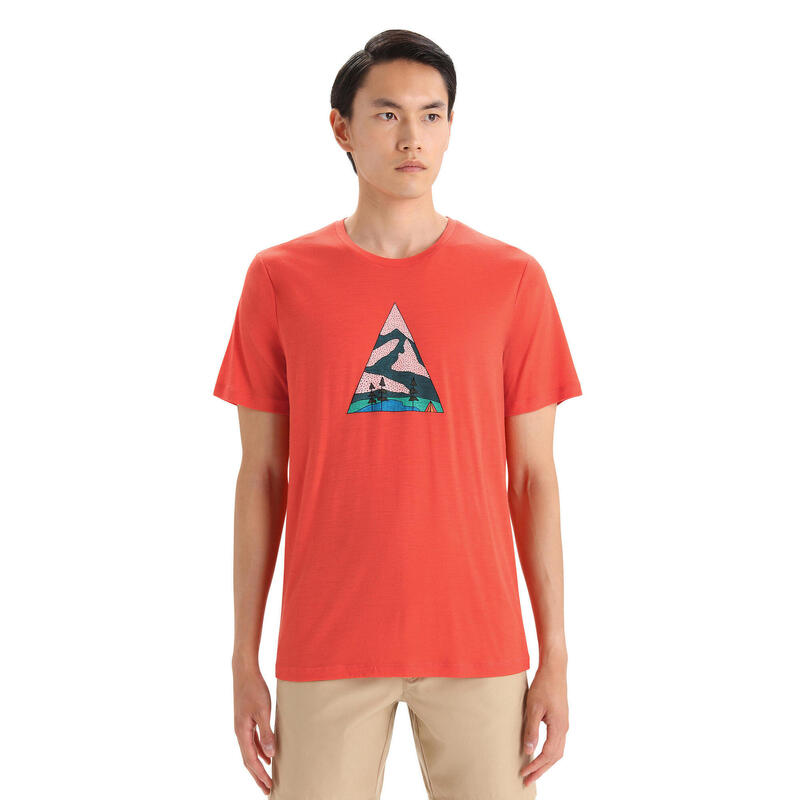 Koszulka Turystyczna Męska Icebreaker Tech Lite II Tee Camping Grounds T-Shirt
