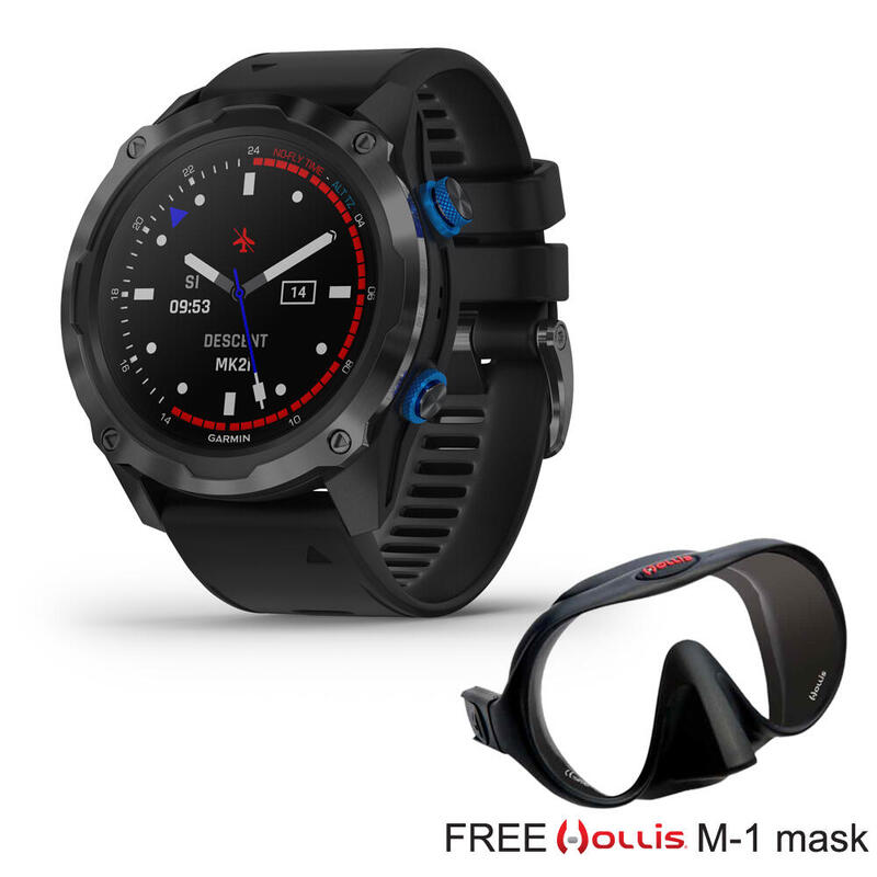 Descent Mk2i 潛水電腦手錶 - 黑色 英文版本 (額外贈送Hollis M-4 Mask)