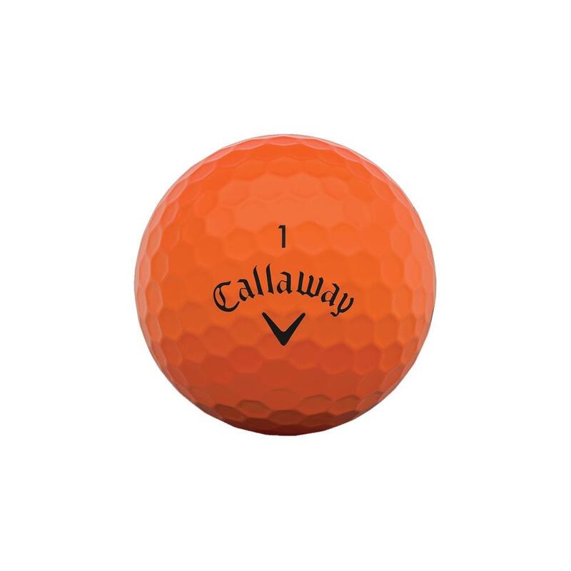 Doos met 12 Callaway Supersoft-golfballen Kleur: mat oranje