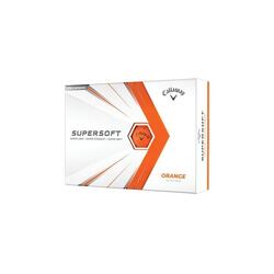 Doos met 12 Callaway Supersoft-golfballen Kleur: mat oranje