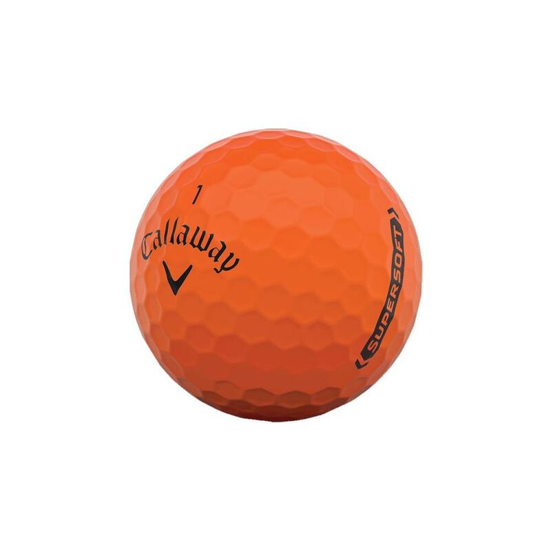 Doos met 12 Callaway Supersoft-golfballen Kleur: mat oranje