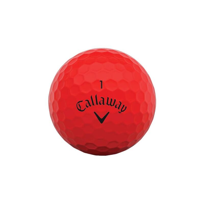 Doos met 12 Callaway Supersoft-golfballen Kleur: mat rood