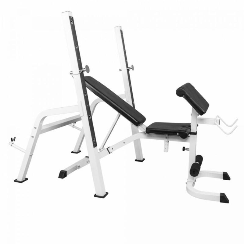 Halterbank met Squat Rack + 100 kg set - Halterstang met gewichten