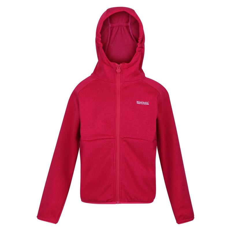 Sudadera con capucha de forro polar para niña, cálida, suelta, cuello de  botón, capa superior para niños de 4 a 12 años, Rojo 