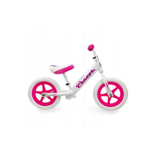 Bicicleta fara pedale Balance Bike CROXER Cadea, Alb/Roz, Copii