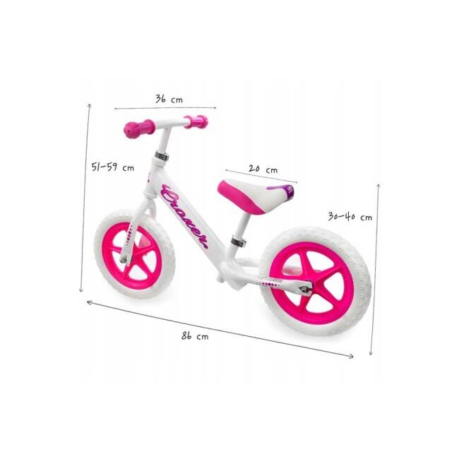 Bicicleta fara pedale Balance Bike CROXER Cadea, Alb/Roz, Copii