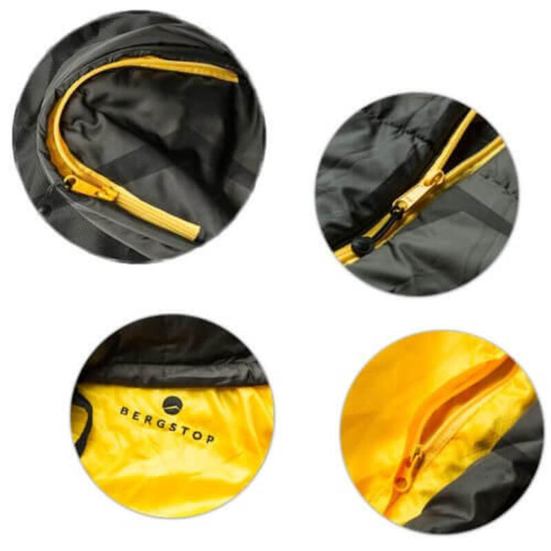 Schlafsack und Jacke im Cozybag Classic – Schwarz mit Gelb