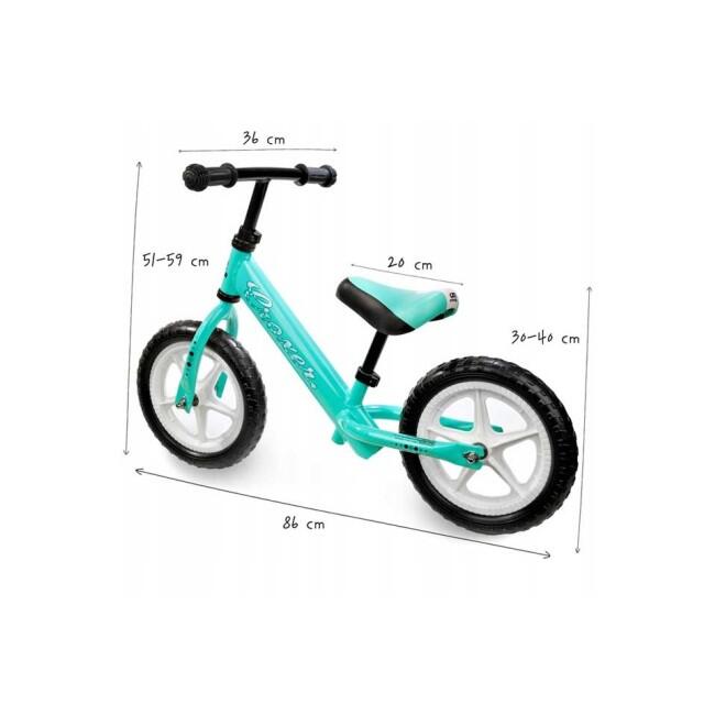 Bicicleta fara pedale Balance Bike CROXER Cadea, Negru/Turcoaz, Copii