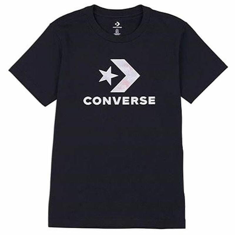 T-shirt de manga curta Converse Seasonal Star Chevron para mulher Preto