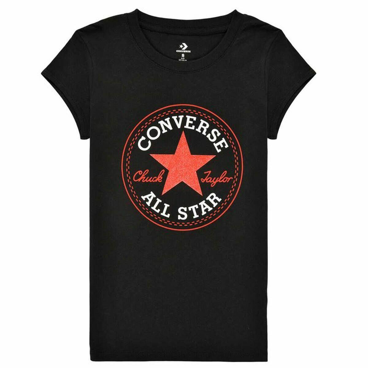 Converse - T Shirt À Manches Courtes Enfant Converse Timeless  Noir - T-shirt Manches Courtes - Blanc|noir - 13-14 Ans - Decathlon