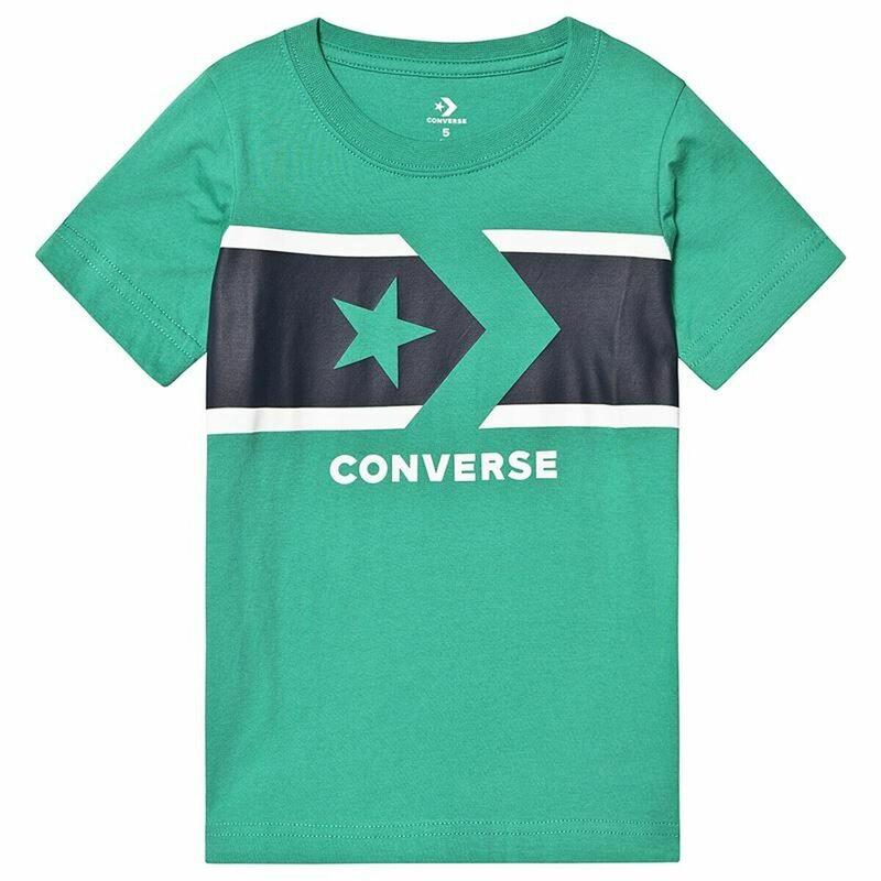 T-Shirt de manga curta Converse Stripe Star Chevron Criança Verde